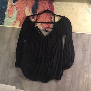 long sleeved black free people top